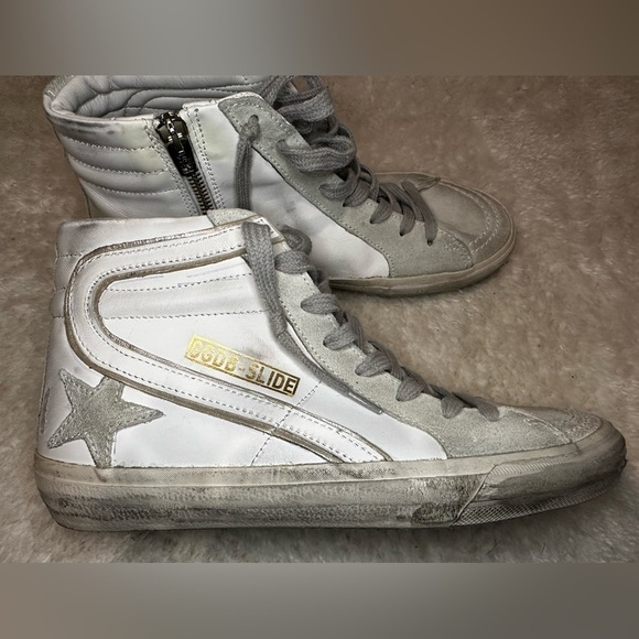 New Golden Goose Slide High Top Sneakers Size 37 - Picture 2 of 11